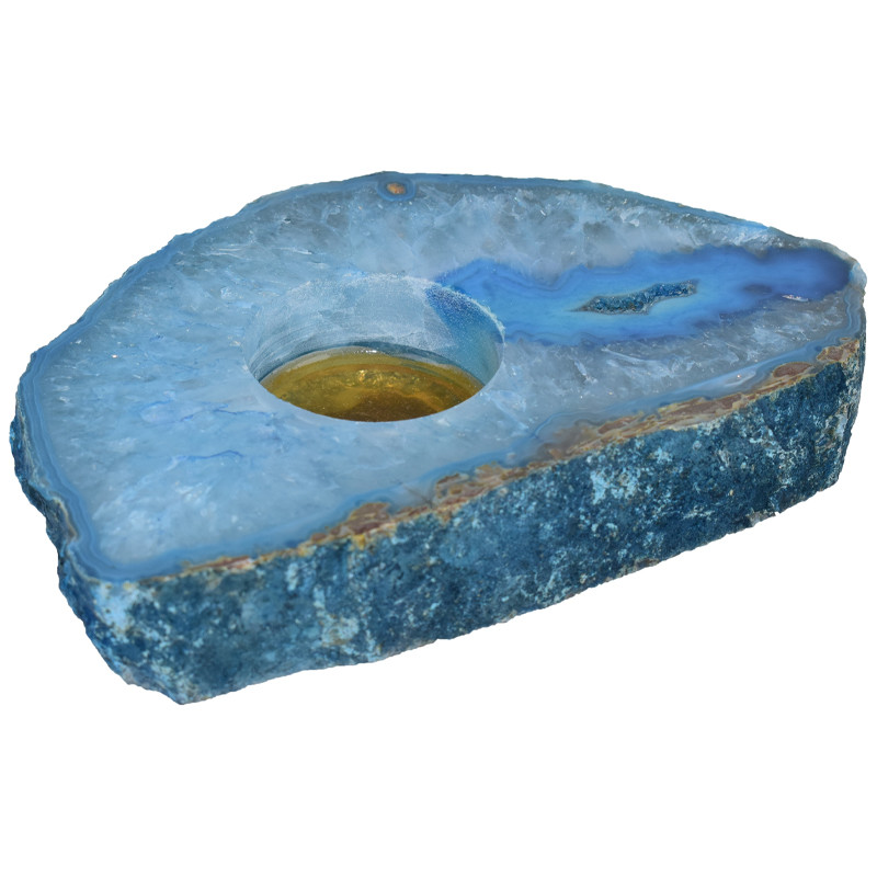 Blauer Achat-Teelichthalter (Lapis Vitalis) -5303JW | Juwelo Schmuck