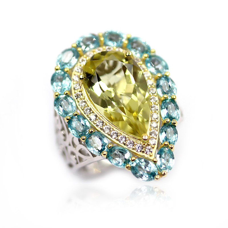 Ouro Verde-Quarz-Silberring (Dallas Prince Designs)-3470YO | Juwelo Schmuck