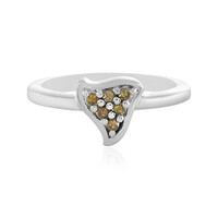 I3 Champagner-Diamant-Silberring