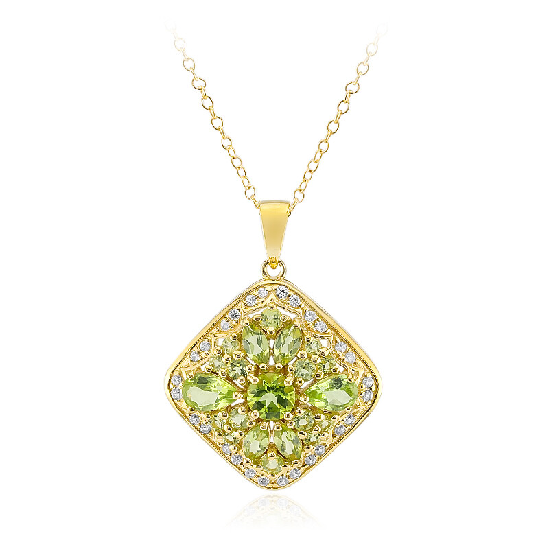 Burmesischer Peridot Silberhalskette Tu Juwelo Schmuck