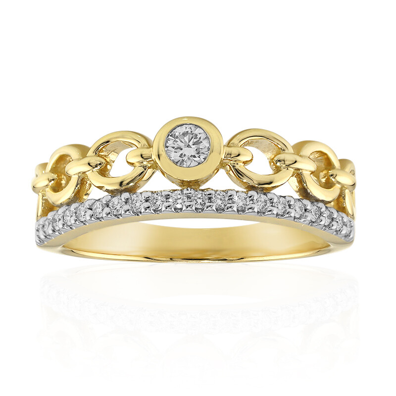 14K 585 Bicolour Gold 1,35 ct Smaragd 0,20 Diamant Ring RG 54 shops